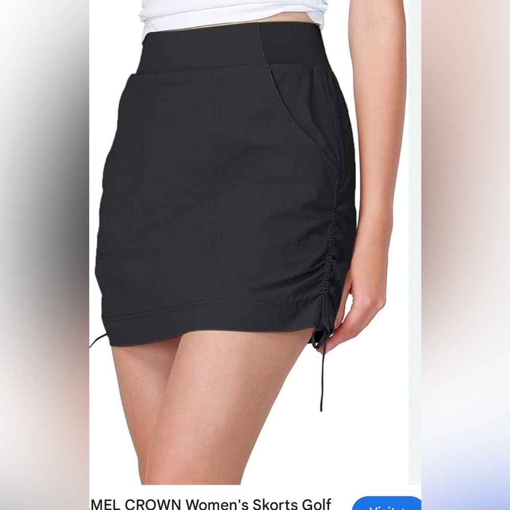 Camel Crown Black Women's Skort with Side Drawstring.    Size-Small
